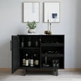 thumbnail image 3 of Merrick Lane Bar and Sideboard with Storage Cabinet, Particleboard Steel Black, 3 of 15