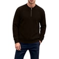 thumbnail image 2 of Mens Shirts Corduroy Crew Neck Half-zip Long-sleeved Top, 2 of 7