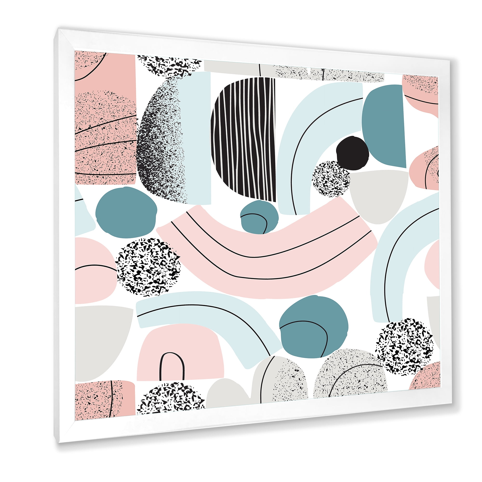 Designart 'Art Collage In Pastel Colors' Modern Framed Art Print