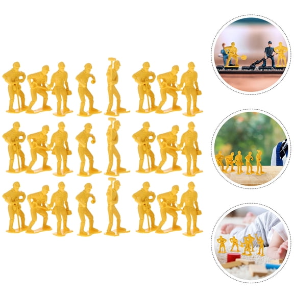 LOLIPPYY 54pcs Engineering Man Model Toy Miniature Toy Figurine for All Ages Yellow Plastic Collection