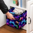 thumbnail image 5 of Game Controller Foldable Clothes Storage Box with Handle, 10.8"x10.5"x10.6", Large Capacity Storage Bin Basket, 5 of 6