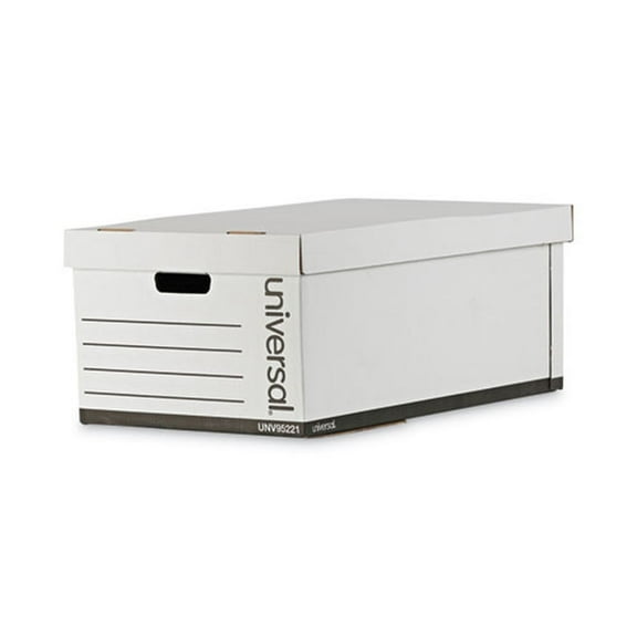Universal 9522101 Medium-Duty Easy Assembly Legal File Storage Box - White (12/Carton)