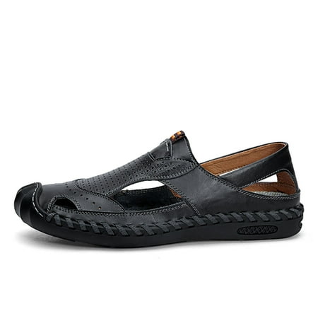 

Engtoy sandals for men Breathable Lightweight Summer outdoors hollow out leather non slip sports shoes running shoes fashion sneakers