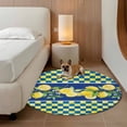 thumbnail image 2 of Watercolor Lemon Round Area Rug 7Ft Washable Circle Rugs for Dorm Laundry Room, Navy Blue Yellow Buffalo Plaid Summer Non-Slip Carpet Floor Mats Indoor Outdoor Carpet Runner Aesthetic Home Decor, 2 of 8