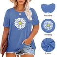 thumbnail image 6 of XCHQRTI Daisy T Shirts Women Plus Size Graphic Tshirts Casual Short Sleeve Oversized Tee, 6 of 6