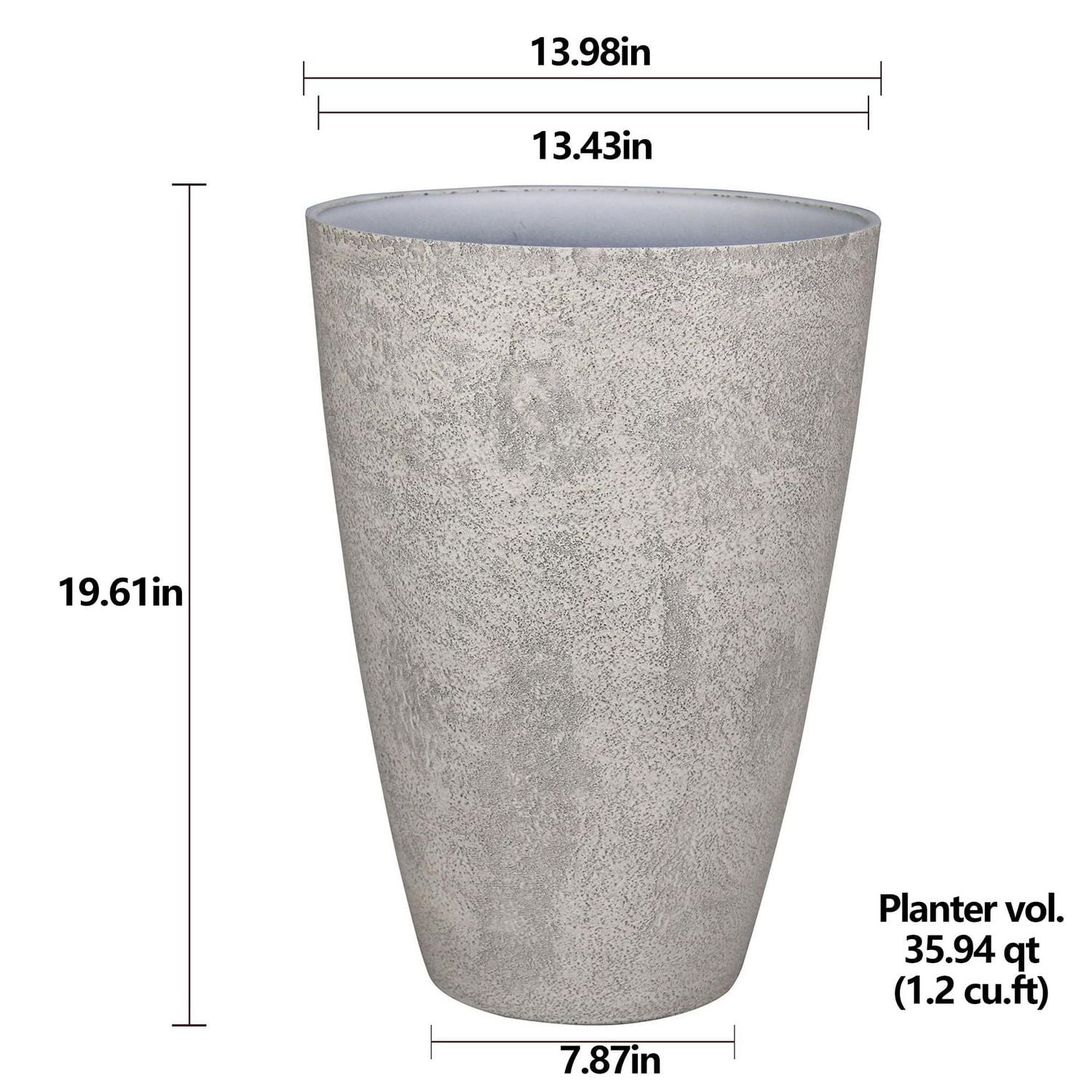Grey Concrete Planter, Decorative Planter