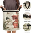 thumbnail image 5 of Wobogo Snowman Mail Carrier Foldable Laundry Baskets with Carry Handle Zipper Closure Travel Bathroom College Dorm Essentials, 5 of 6