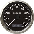 thumbnail image 1 of Boat Tachometer Engine Stainless Steel Bezel Hour Meter LCD Display With M16 M18 Sensor For Car Motorcycle 3k 4k 8k RPM ,Easy to Calibrate, 1 of 7