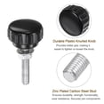 thumbnail image 3 of Uxcell 4 Set Male Thread Head Knurled Clamping Knobs Thumb Screws with Nuts Washers Black M6 x 30mmx 25mm ["Zinc Plated Carbon Steel"], 3 of 5