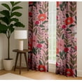 thumbnail image 4 of Vargottam Extra Long Cotton Curtains - 108" Length Drapes for High Ceilings or French Doors - 52"x108", Light Filtering Rod Pocket/Back Tab Drapes, Set of 2 Panels - Floral Design (Pink), 4 of 8