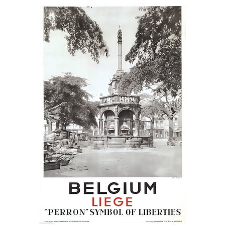 Belgium - Liege - Vintage Travel Poster (12x18Inches)