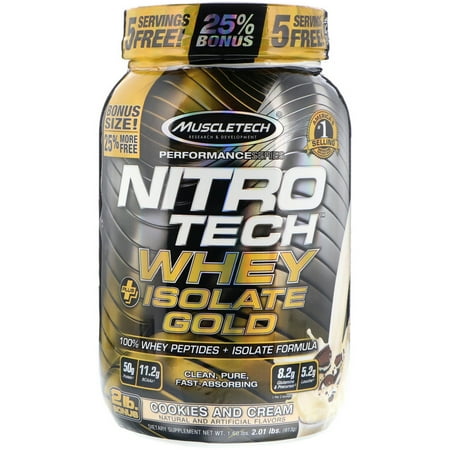 Nitro Tech Cookies - Muscletech Nitro Tech Whey Plus Isolate Gold Cookies and Cream 2 01 lbs 913 g