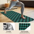 thumbnail image 4 of Teal and Black Checkerboard Pattern Hot Yoga Mat Towel Non Slip for Hot Yoga - Quick-Drying Yoga Mat Cover with 4 Corner Pockets with Travel Bag - Hot Yoga Towel Non Slip 70"x26", 4 of 6
