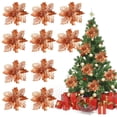 thumbnail image 1 of Glitter Poinsettia Flores Decoración De Navidad Flores Artificiales Reutilizables Advancent HA044565-01, 1 of 6