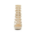 thumbnail image 6 of BLISSFUL STEP Women's Open Toe Platform Stiletto Heel Cage Heeled Sandals Beige 9, 6 of 7