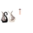 thumbnail image 1 of Figuras de cerámica de cisne y estatua de resina de niña, escultura de colección de escritorio, adorno tradicional chino antiguo en miniatura para est, 1 of 8