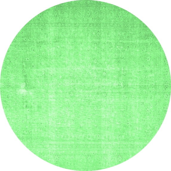 Ahgly Company Indoor Round Persian Emerald Green Traditional Area Rugs, 5' Round