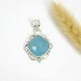 thumbnail image 3 of SATYAVIE JEWELLERY 925 Sterline Silver Chalcedony Pendant - Vintage Handcrafted Blue Gemstone Pendant – Birthstone Jewelry Gift for Women & Girls, 3 of 6