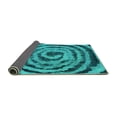 thumbnail image 2 of Ahgly Company Indoor Round Abstract Turquoise Blue Modern Area Rugs, 3' Round, 2 of 4