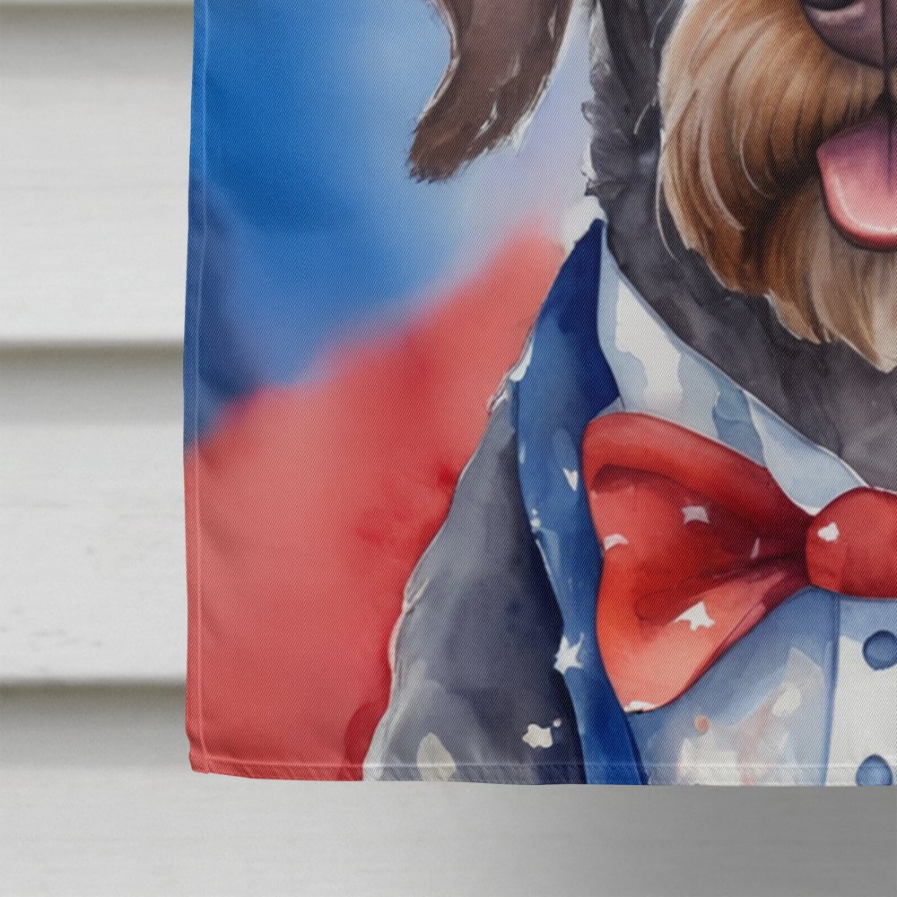 German Wirehaired Pointer Patriotic American House Flag 28 in x 40 in