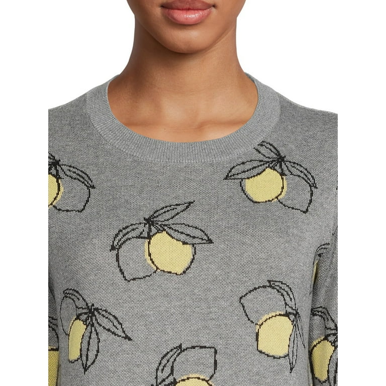 Lemon print sweater shop