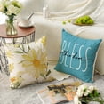 thumbnail image 4 of Home Sweet Home Spring Summer Flowers Yellow Throw Pillow Covers, 18 x 18 Inch Cushion Case for Sofa Couch Set of 4, 4 of 6