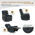 thumbnail image 3 of 14 Karat Home Genuine Leather Swivel Rocker Recliner Set of 2, Manual Glider Recliner Chair, Modern Home Theater Lounge Sofa Armchair for Living Room Bedroom Navy, 3 of 10