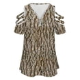thumbnail image 4 of Oak Tree Bark (Seamless Texture) Womens Summer V Neck Zipper Top Short Sleeve T Shirt Off Shoulder Top Casual Classy Loose Shirts, 4 of 7