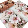 thumbnail image 2 of 6'x9' Area Rugs, Pink Spring Floral Indoor Outdoor Area Rug for Living Room Bedroom, Vintage Botanical Retro Flowers Washable Bathroom Rugs Kitchen Floor Carpet Mats Home Decor Aesthetic, 2 of 8