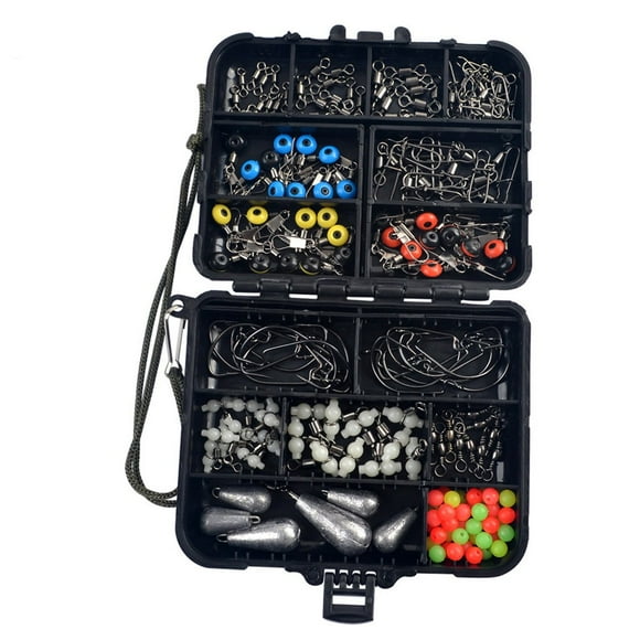 Accessoires de Pêche Boîte à Attirail Ensemble d'Appâts de Pêche Ensemble de Pêche Manivelle Hameçon Plomb Pendentif Accessoires 177 Pcs