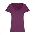 thumbnail image 7 of KyCheLot Womens Soft Tunic Shirt Casual Short Sleeve Criss Cross V Neck Blouses Plus Size T Shirts, 7 of 7