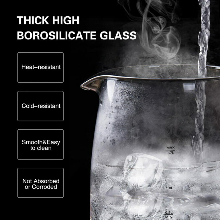 Aigostar Electric Kettle (BPA Free)，1500 W Fast Heating Glass Electric Tea  Kettl