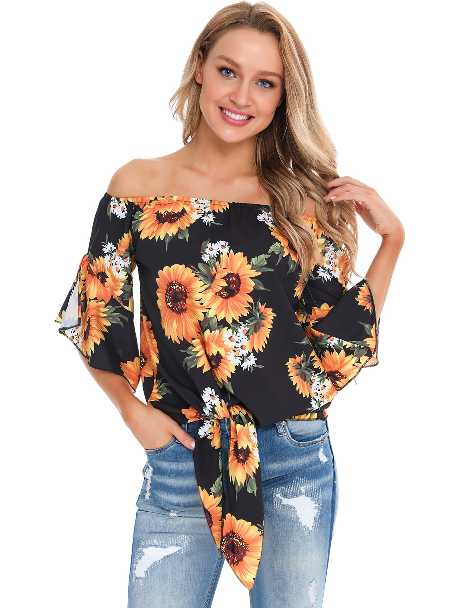 Women’s Flower Print Long Sleeve Top main image 0