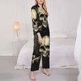 thumbnail image 3 of Picia Gothic Winged Skull Pattern Women’s Long-Sleeve Sleepwear Set - Soft 2-Piece Loungewear with Pockets, Comfy PJs for Relaxing Nights-XX-Large, 3 of 7