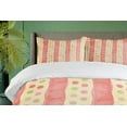 thumbnail image 4 of Ambesonne Retro Duvet Cover Sets, Nostalgic Stripes Dots, 2-Queen, Pale Yellow Coral, 4 of 7