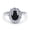 Natural Black Onyx, variant on Natural Black Onyx Black Tone Silver Size-10 Art Deco Oval Flower Ring Vintage Style Halo CZ Wedding Engagement Floral Ring 925 Sterling Silver Gifts For Her