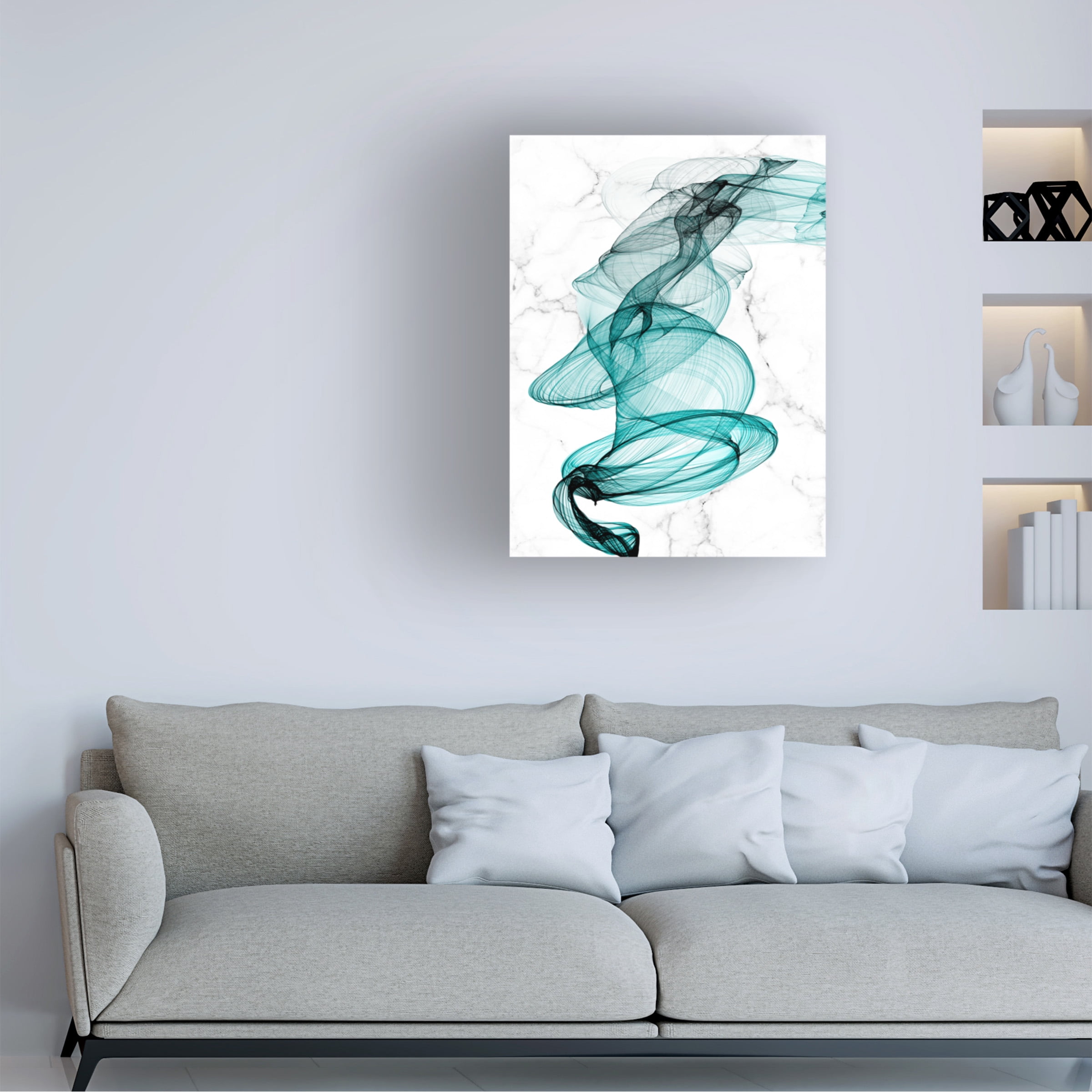 Irena Orlov 'Teal Ribbons VI' Canvas Art