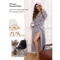 thumbnail image 4 of Robes for Women, LOFIR Full-Length Womens Robes, Soft Fleece Hooded Womens Bathrobes, Plush Long Bath Robe with Side Pocket, Winter Warm Pajamas Gift for Women (L, Light Grey), 4 of 9