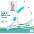 thumbnail image 3 of Cuticle Trimmer with Non-Slip Grip Handle Professional Stainless Steel Cuticle Nipper Sharp Blades Double Spring (White Green), 3 of 4