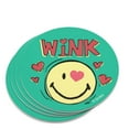 thumbnail image 1 of Wink Heart Eye Smiley Face Officially Licensed Novelty Coaster Set, 1 of 4