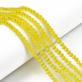 thumbnail image 4 of 20 strand Electroplate Glass Beads Strands Pearl Luster Plated Faceted Hole: 0.4mm 113~115pcs/strand 32.5~33cm Rondelle Yellow 3.5~3.8x3mm, 4 of 4