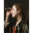thumbnail image 3 of Pietro Rotari 19x24 Black Modern Framed Museum Art Print Titled - Girl Looking Through a Telescope, 3 of 5