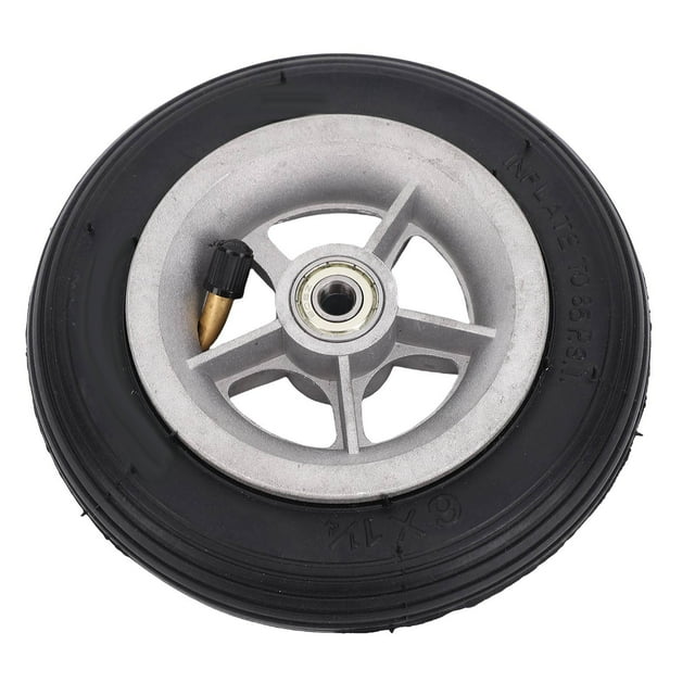Replacement Scooter Wheel, 6 inch Impact Proof Non Slip Electric Scooter Inflation Tire Wheel Grooved Tread Design for Cycling