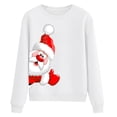 thumbnail image 3 of Femmes de Noël Pull Graphique Imprimé Mode Sweat à Capuche Outwear Doux Manches Longues Fermeture Blouse Col Rond Hiver Cardigan Veste de Longueur Moyenne, 3 of 6