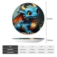 thumbnail image 2 of Picia Adorable Blue Baby Dragon Pattern Bone China Decorative Plate – Wall Decor with Stand and Adhesive, Elegant Ornament for Living Room, Office, or Entryway-6in, 2 of 6