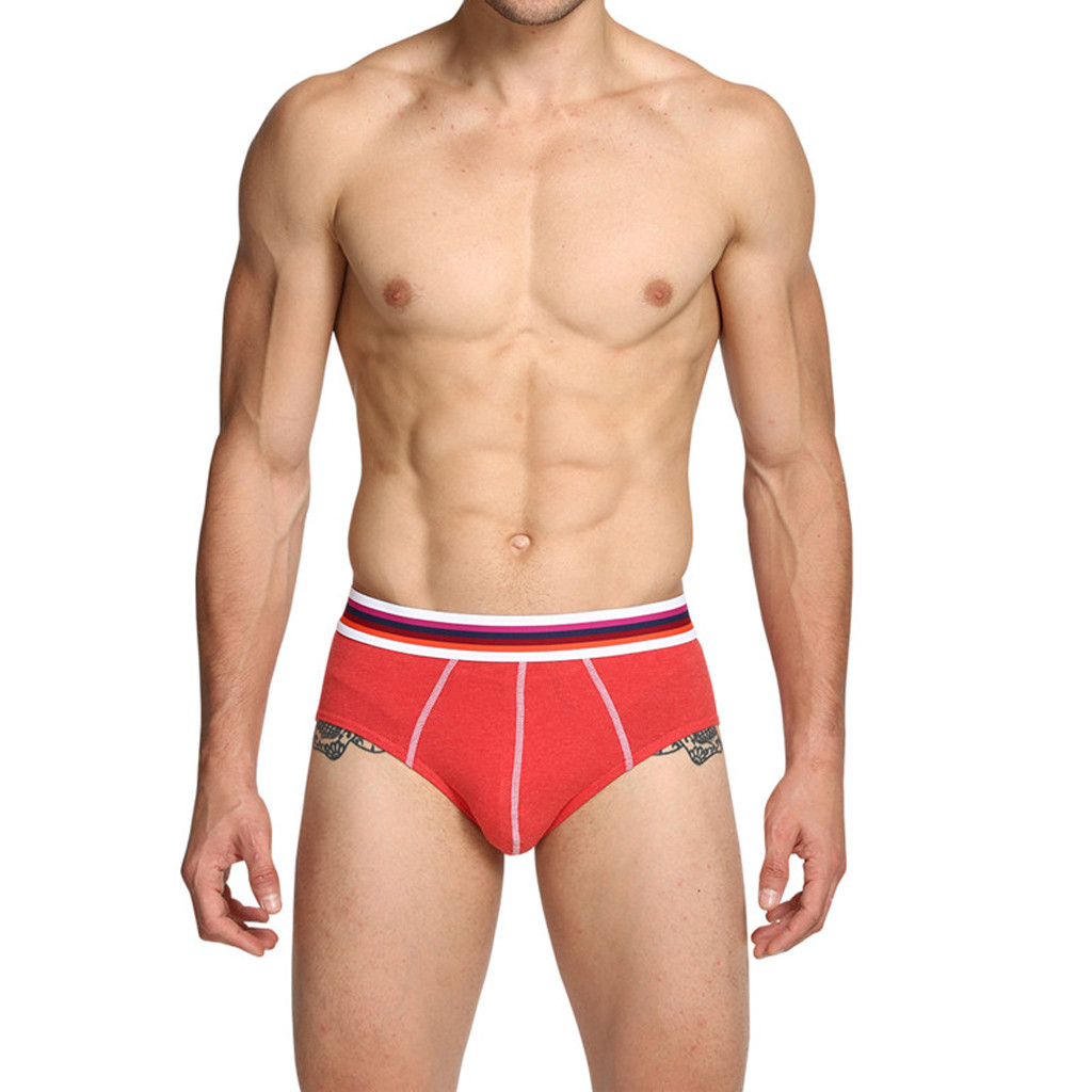 Men's Hot Fashion Colourful Sex Solid Comfortable 95 Cotton Underwear