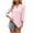 Pink, variant on WXLWZYWL Women'S Summer Casual Short Sleeve Tops V-Neck 3/4 Sleeve Loose T-Shirt Tops Short Sleeve V-Neck Tops/Shirts