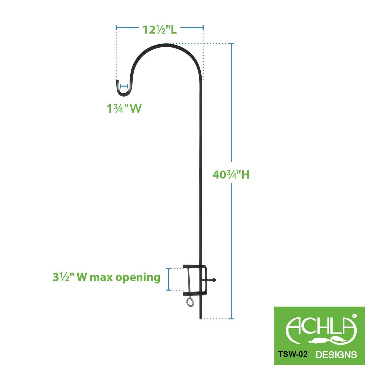 41.5 in. Tall Black Powder Coat Iron Deck Rail Shepherd's Pole With Adjustable Height
