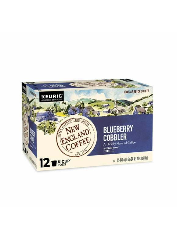 New England Coffee Blueberry Cobbler Coffee K-cup Pods, 12 Count