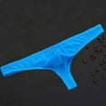 thumbnail image 2 of Tao Tao Men Transparent Thongs And G Strings Men's Underwear Smooth Ice Silk Panties Low-Rise Men T- Back Panties Blue XL, 2 of 3